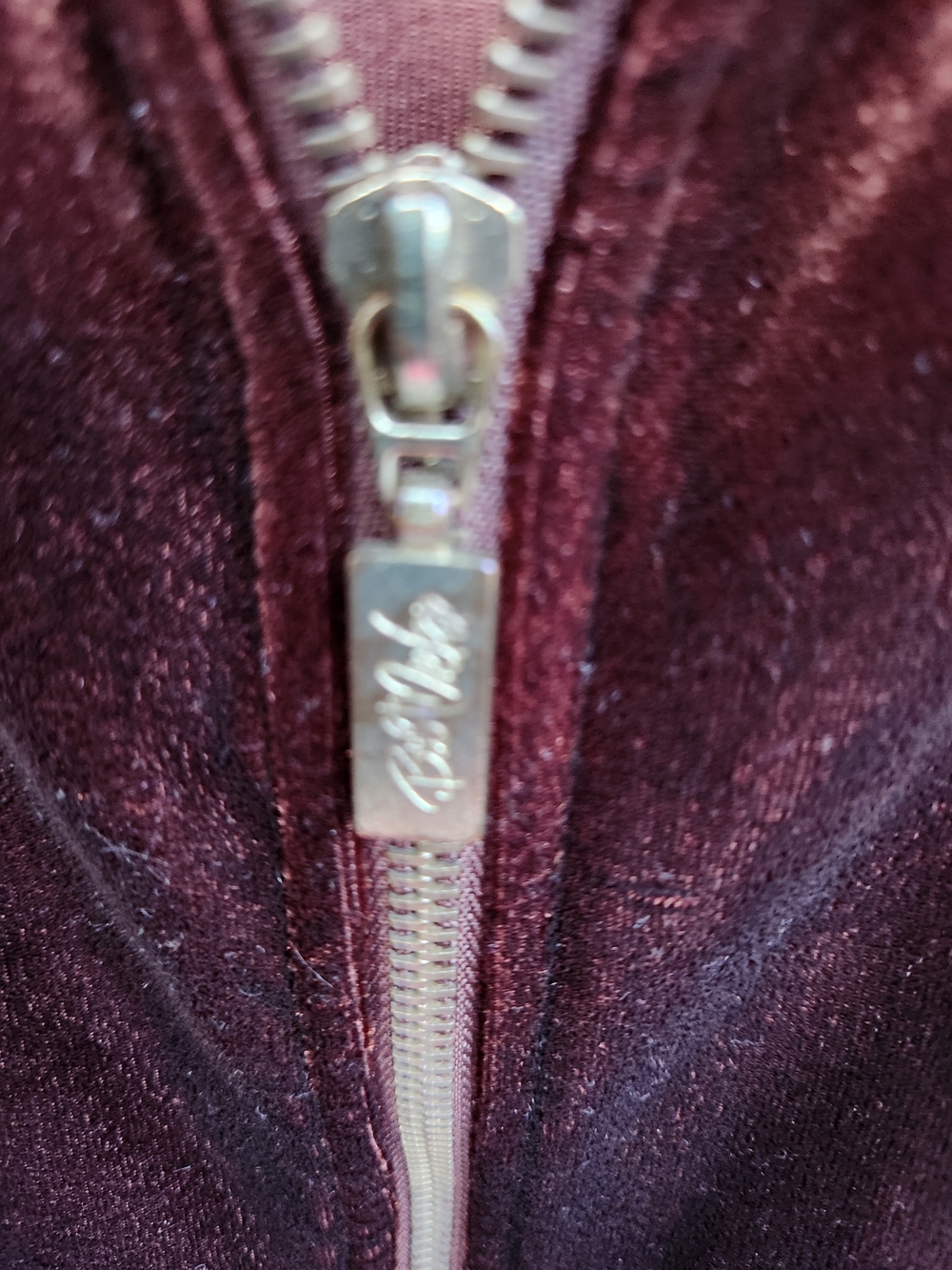 Bob Mackie Brown Velvet Zip-Front Hooded Coatigan - Picture 8 of 8